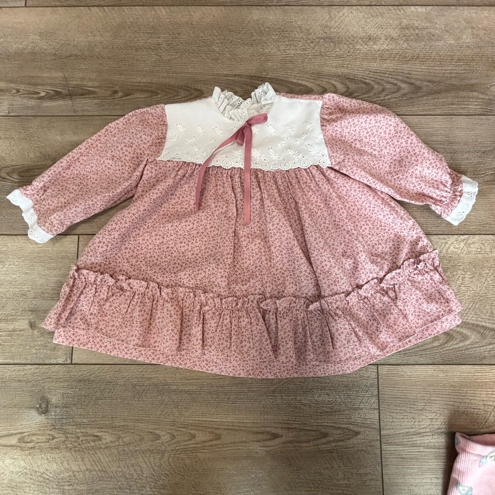 Vintage Pink Floral Baby Dress
